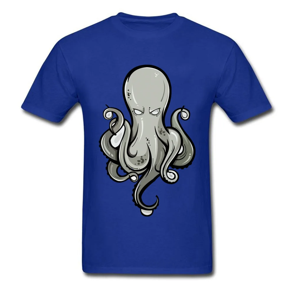 Men Slim Fit Normal T Shirt O-Neck April FOOL DAY 100% Cotton Fabric Top T-shirts Printed Short Sleeve KRAKEN Tee Shirts KRAKEN blue