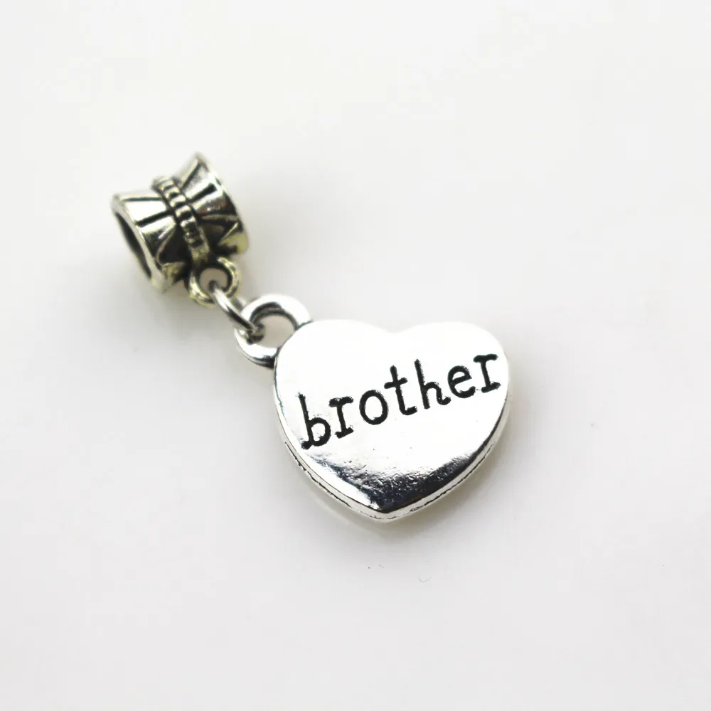 20pcs/lot Silver heart brother Dangle Hanging Charms big hole Beads European pendant fit charms bracelet DIY jewelry
20pcs/lot Silver heart brother Dangle Hanging Charms big hole Beads European pendant fit charms bracelet DIY jewelry