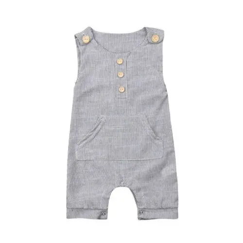 Baby Girl Boy Romper Striped Sleeveless Newborn Jumpsuit Pocket Overall Romper Jumpsuit Playsuit Baby One Piece Clothes Outfit
Baby Girl Boy Romper Striped Sleeveless Newborn Jumpsuit Pocket Overall Romper Jumpsuit Playsuit Baby One Piece Clothes Outfit
