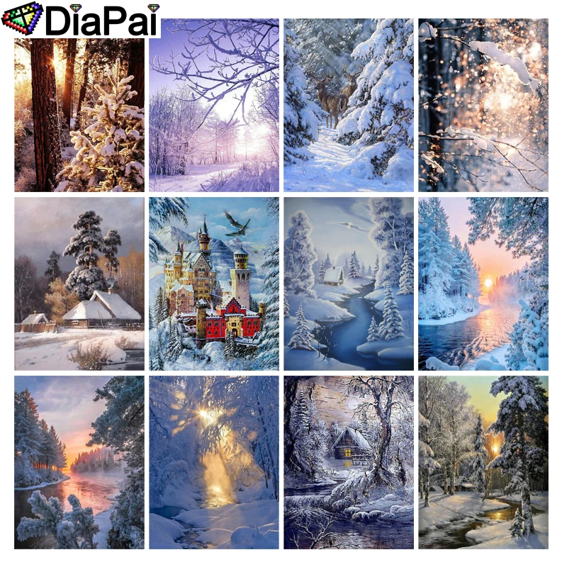 DIAPAI 5D DIY Diamond Painting 100% Full Square/Round Drill "House snow scene" 3D Embroidery Cross Stitch Home Decor
DIAPAI 5D DIY Diamond Painting 100% Full Square/Round Drill "House snow scene" 3D Embroidery Cross Stitch Home Decor