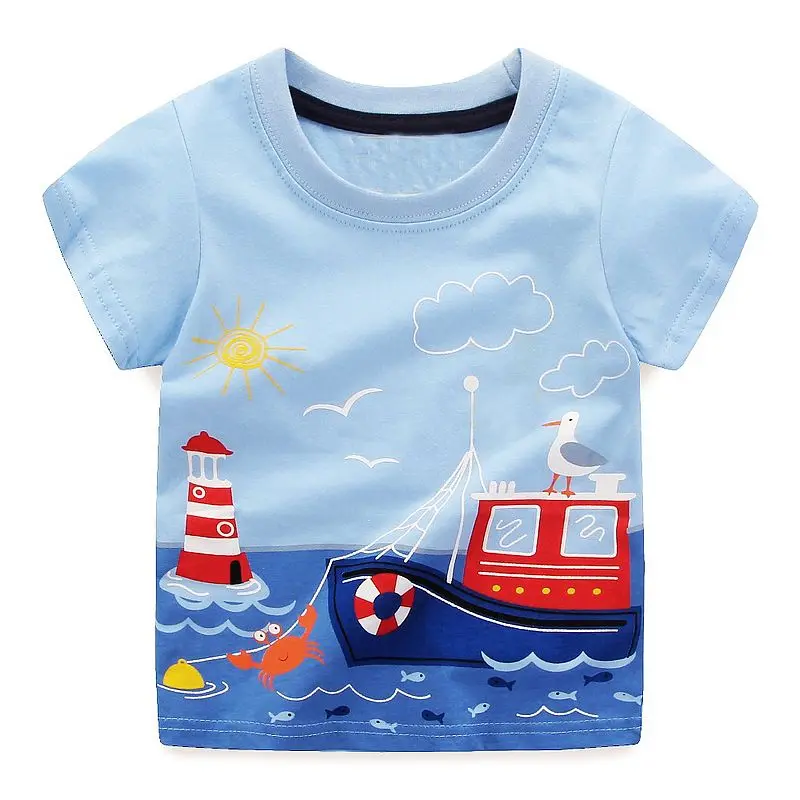 Boys Tops Summer 2018 Brand Children T shirts Boys Clothes Kids Tee Shirt Fille 100% Cotton Character Print Baby Boy Clothing 9