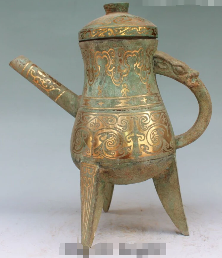 12" Ancient Chinese Dynasty Palace Bronze Beast Head Handle Kettle Pot Jar Crock
12" Ancient Chinese Dynasty Palace Bronze Beast Head Handle Kettle Pot Jar Crock