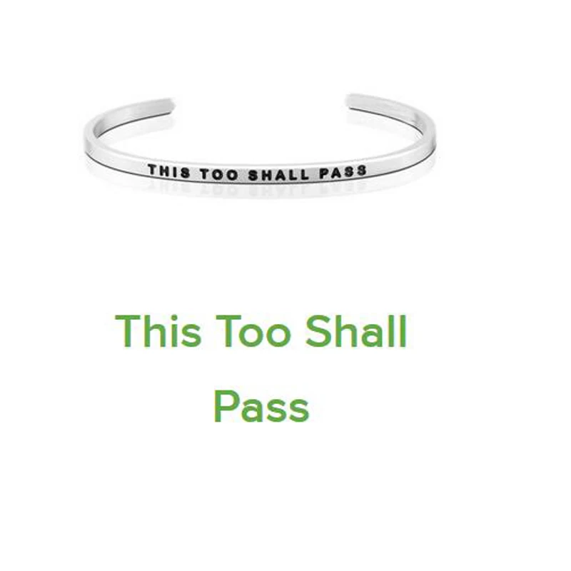 

Inspirational Cuff Bangle Positive Stainless Steel Mantra Bracelet Quoting This Too Shall Pass Customized Wholesale