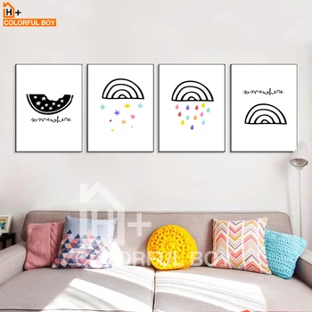 COLORFULBOY Rainbow Star Cloud Canvas Wall Art Canvas Painting Posters And Prints Wall Pictures Nordic Style Kids Decoration
COLORFULBOY Rainbow Star Cloud Canvas Wall Art Canvas Painting Posters And Prints Wall Pictures Nordic Style Kids Decoration