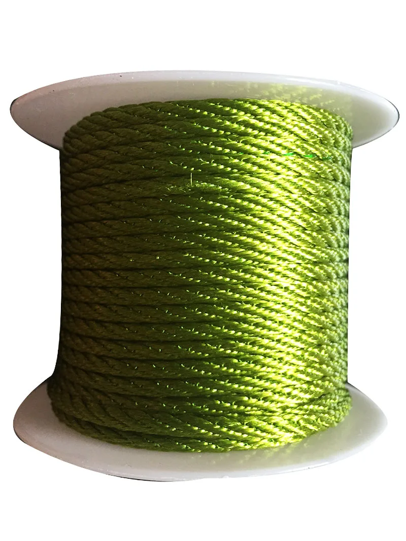 

3mm Olive Green Twist Twine Thread Nylon Cord-30m/Roll Craft Jewelry Accessories Macrame Rope Shamballa Bracelet Necklace String