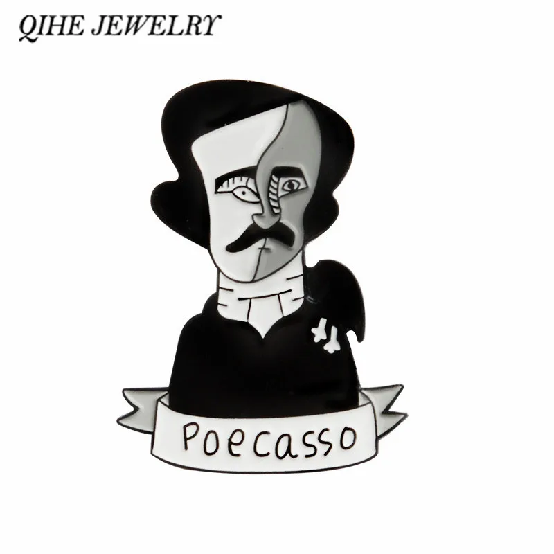 QIHE JEWELRY Edgar Allan Poe Pablo Poecasso Brooches Hard enamel pins Badges for Men Women Gift for book lovers
QIHE JEWELRY Edgar Allan Poe Pablo Poecasso Brooches Hard enamel pins Badges for Men Women Gift for book lovers
