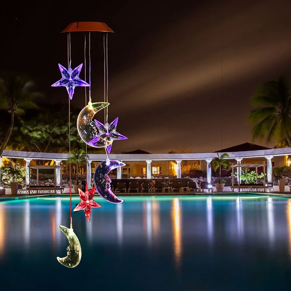 New Style Modern LED Color Changing Solar Power Moon Star Wind Chimes Yard Home Garden Decor Festivla And Party #273301
New Style Modern LED Color Changing Solar Power Moon Star Wind Chimes Yard Home Garden Decor Festivla And Party #273301