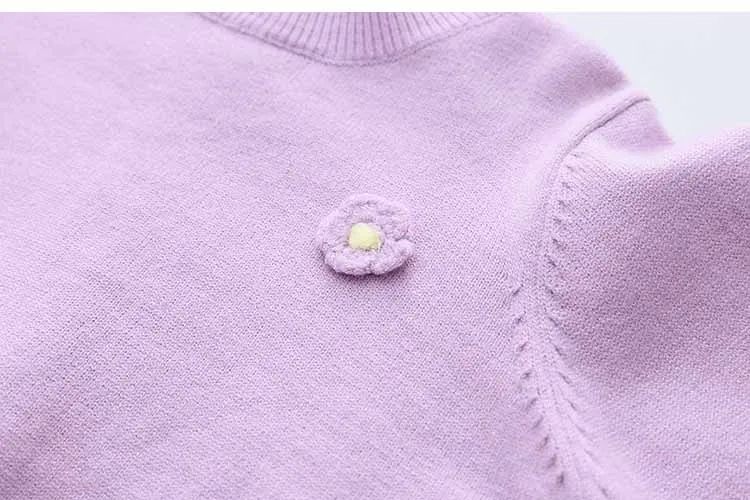 2018 Autumn Spring 2-10 Years Old Gift Children'S Clothing O-Neck Long Sleeve Candy Color Knitted Kids Baby Girls Sweater (29)