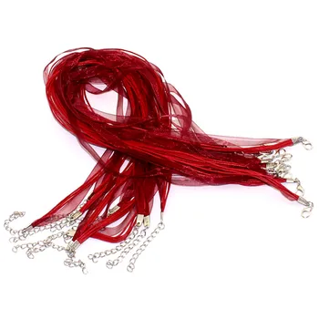40Pcs Dark Red Organza Ribbon Waxen Cord String Lobster Clasp Necklaces Jewelry DIY Findings 43cm(17")
40Pcs Dark Red Organza Ribbon Waxen Cord String Lobster Clasp Necklaces Jewelry DIY Findings 43cm(17")