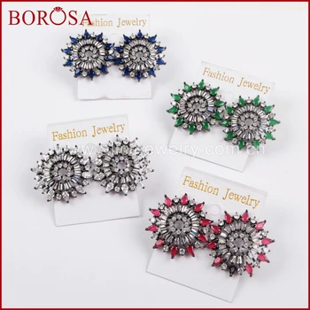 BOROSA 5Pairs New CZ Micro Pave Cubic Zirconia Black Color Crystal Stud Earrings High Quality Drusy Earrings Women Jewelry WX785
BOROSA 5Pairs New CZ Micro Pave Cubic Zirconia Black Color Crystal Stud Earrings High Quality Drusy Earrings Women Jewelry WX785