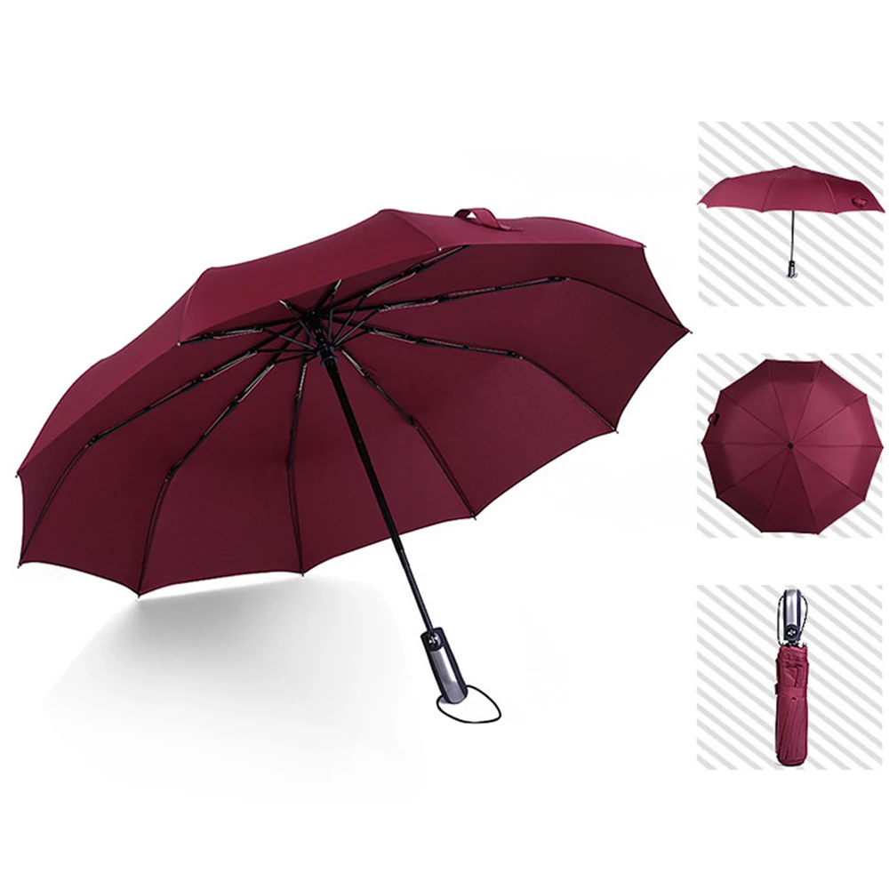 Automatic Umbrella Rain Women Three Folding Umbrellas Rain for Men Black Coating paraguas 10Ribs Strong Frame Windproof Parasol
Automatic Umbrella Rain Women Three Folding Umbrellas Rain for Men Black Coating paraguas 10Ribs Strong Frame Windproof Parasol