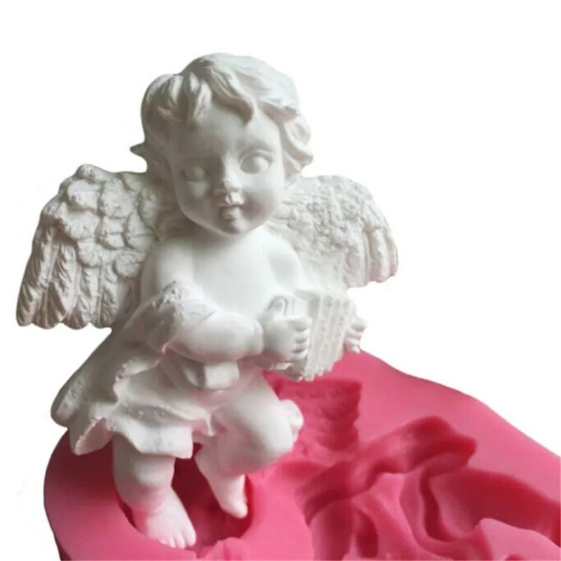 Новое поступление милый ангел мальчик с электронным органом Форма 3D силиконовая