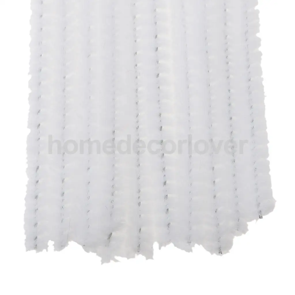 100 Pieces Chenille Stems Pipe Cleaners Kids Craft Twist Rods White & Black