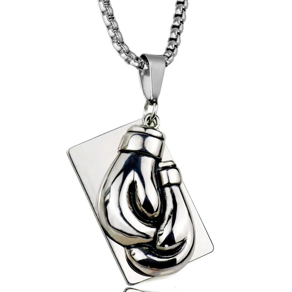 Fashion Men's Jewelry High Quality Stainless Steel Boxing Gloves Shape Pendant Necklace Two Colors Stocks Selling Chain Pendant
Fashion Men's Jewelry High Quality Stainless Steel Boxing Gloves Shape Pendant Necklace Two Colors Stocks Selling Chain Pendant