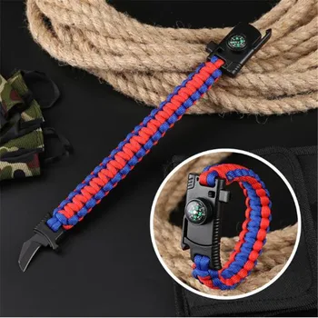 Emergency Paracord Braided Bracelet Survival Parachute No Flint Outdoor Camping Scraper Whistle Buckle Compass Jewelry For Men
Emergency Paracord Braided Bracelet Survival Parachute No Flint Outdoor Camping Scraper Whistle Buckle Compass Jewelry For Men