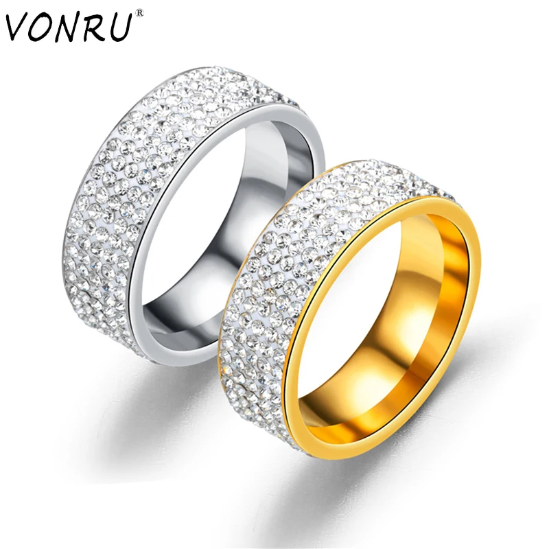 5 Row Lines Clear Crystal Rings Stainless Steel Gold Silver Color Rhinestone Wedding Engagement Ring For Women Men Jewelry
5 Row Lines Clear Crystal Rings Stainless Steel Gold Silver Color Rhinestone Wedding Engagement Ring For Women Men Jewelry