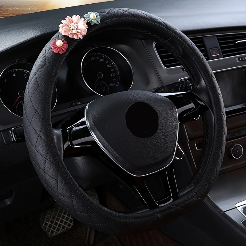 2018 New Full Leather Auto Car Steering Wheel Cover with Flowers Breatheable Anti-skid for Girl Women Car Interior Styling
2018 New Full Leather Auto Car Steering Wheel Cover with Flowers Breatheable Anti-skid for Girl Women Car Interior Styling