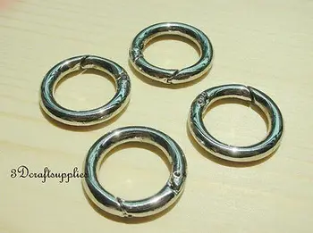 Spring Gate Ring Snap Clip Trigger alloying metal nickel 5/8 inch 6 pcs J39 
Spring Gate Ring Snap Clip Trigger alloying metal nickel 5/8 inch 6 pcs J39