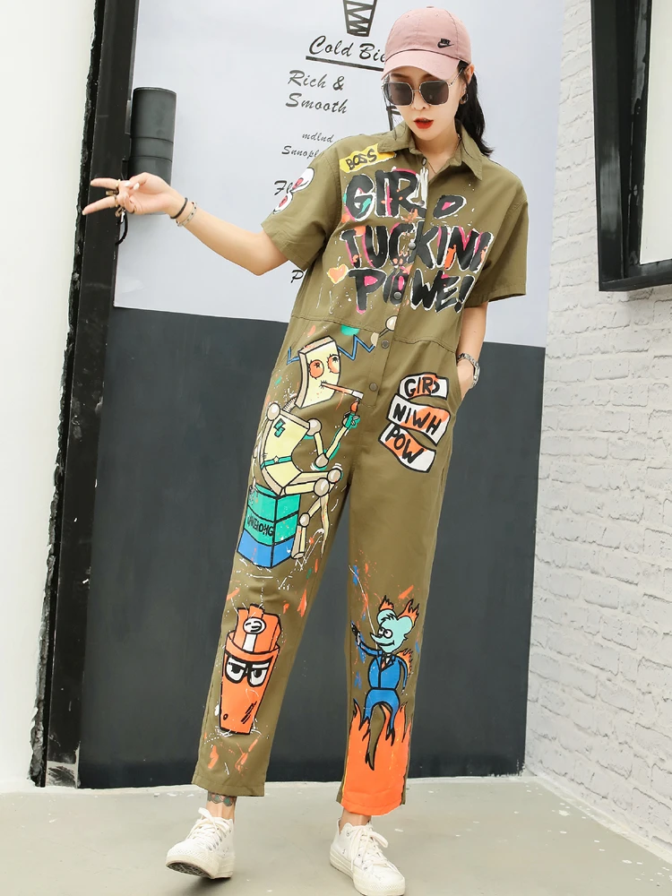 Tooling jumpsuit female 2019 summer cartoon chic graffiti printing short-sleeved jumpsuit tide brand casual wide-leg trousers
Tooling jumpsuit female 2019 summer cartoon chic graffiti printing short-sleeved jumpsuit tide brand casual wide-leg trousers
