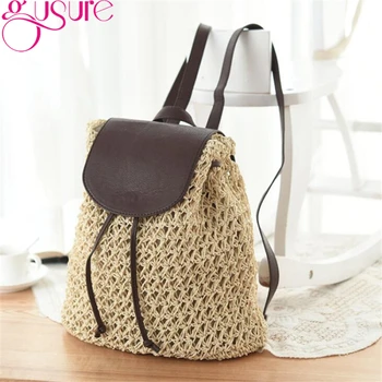 Gusure Summer Women Drawstring Straw Backpack Fashion Daypack Travel Beach Female Weaving Shoulder Bag Small Knapsack Mochila
Gusure Summer Women Drawstring Straw Backpack Fashion Daypack Travel Beach Female Weaving Shoulder Bag Small Knapsack Mochila