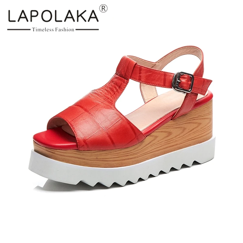 Lapolaka 2019 New Fashion T-strap Sandals Women Summer Cow Leather Peep Toe Platform High Heels Sandals Women Shoes Woman
Lapolaka 2019 New Fashion T-strap Sandals Women Summer Cow Leather Peep Toe Platform High Heels Sandals Women Shoes Woman