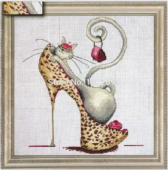 Available Factory Sale Needlework Embroidery Package Cross Stitch Kit Cat High-heeled Shoes Animal
Available Factory Sale Needlework Embroidery Package Cross Stitch Kit Cat High-heeled Shoes Animal