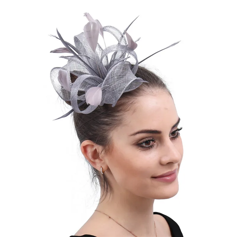 Elegant Grey wedding fascinators headwear ladies elegant red bridal married hair clips accessories with fancy feathers headdress
Elegant Grey wedding fascinators headwear ladies elegant red bridal married hair clips accessories with fancy feathers headdress
