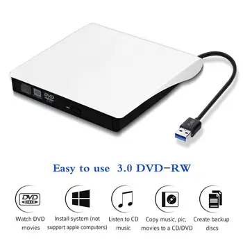 External DVD ROM Optical Drive USB 3.0 CD/DVD-ROM CD-RW Player Burner Slim Portable Reader Recorder Portatil for Laptop
External DVD ROM Optical Drive USB 3.0 CD/DVD-ROM CD-RW Player Burner Slim Portable Reader Recorder Portatil for Laptop