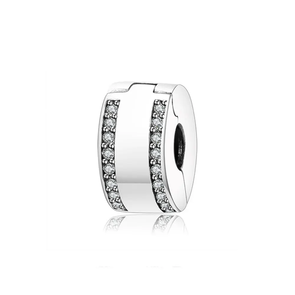 925 Sterling Sliver Spacer Clip Charm Bead With Zircon Fit Original Pandora Charm Bracelet Jewelry DIY Berloque 2018 New Fashion
925 Sterling Sliver Spacer Clip Charm Bead With Zircon Fit Original Pandora Charm Bracelet Jewelry DIY Berloque 2018 New Fashion