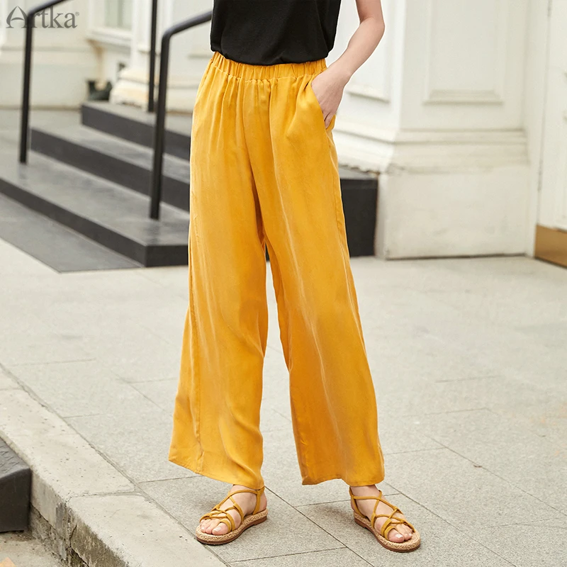 ARTKA 2019 Summer Women's Pants Casual Wide Leg Pants Elastic Waist Long Trousers For Women Solid Color Loose Pants KA10595X
ARTKA 2019 Summer Women's Pants Casual Wide Leg Pants Elastic Waist Long Trousers For Women Solid Color Loose Pants KA10595X