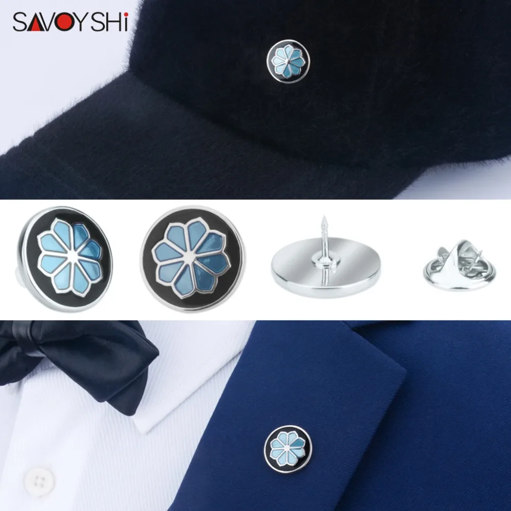 SAVOYSHI Blue/Black Enamel Flower shape man Lapel Pin Brooches Pins Fine Gift for Men Brooches Collar Party Engagement Jewelry
SAVOYSHI Blue/Black Enamel Flower shape man Lapel Pin Brooches Pins Fine Gift for Men Brooches Collar Party Engagement Jewelry