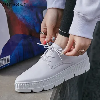 2019 Women Flat Platform Sneakers Shoes Ladies Genuine Leather Thick bottom Casual Shoes Lace up Flats Pointed shoes creepers
2019 Women Flat Platform Sneakers Shoes Ladies Genuine Leather Thick bottom Casual Shoes Lace up Flats Pointed shoes creepers