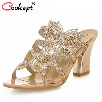 Coolcept Women Leisure Thick Heel Sandals Rhinestone Sandals Sexy Patch Slides Causal Dating Flip-flops Women Shoes Size 34-43
Coolcept Women Leisure Thick Heel Sandals Rhinestone Sandals Sexy Patch Slides Causal Dating Flip-flops Women Shoes Size 34-43