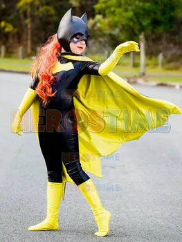 

Kids Popular Batgirl Cool Superhero Costume With Cape Spandex Lycra Suit Halloween Zentai Bodysuit For Kids Custom Made
