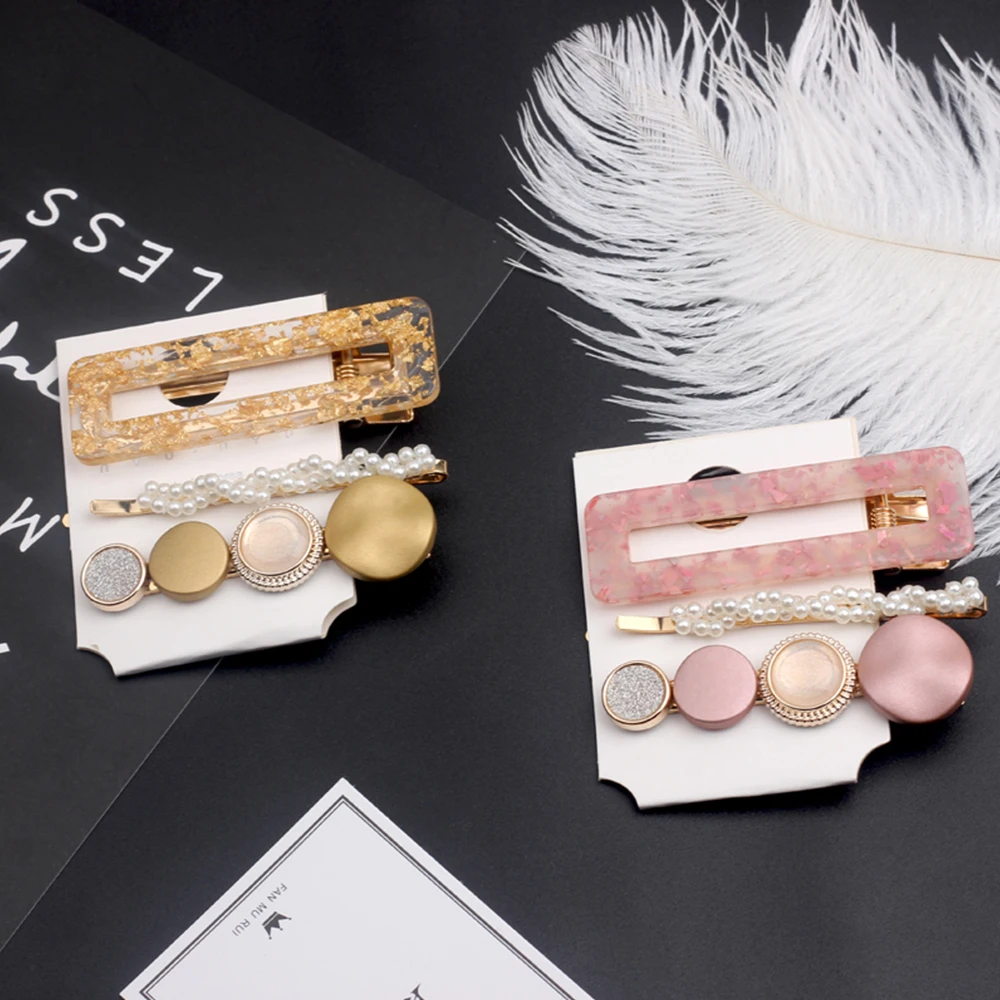 3PCS/Set Fashion Sweet Pearls Acetate Hair Clips Barrettes Girls Geometric Headband Hairpins Hair Accessories Set For Women
3PCS/Set Fashion Sweet Pearls Acetate Hair Clips Barrettes Girls Geometric Headband Hairpins Hair Accessories Set For Women