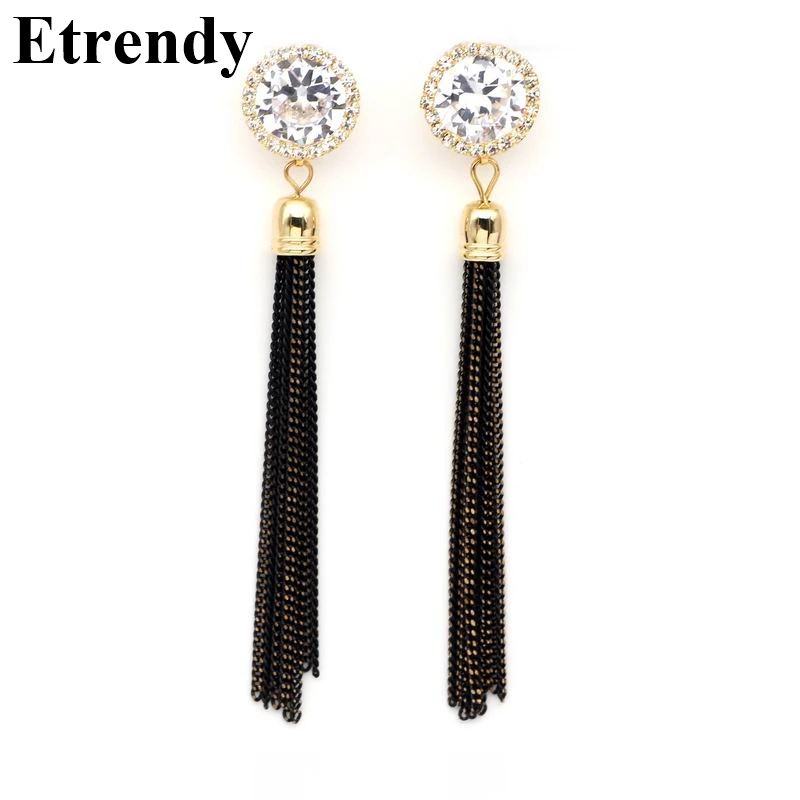 Sparkly Round Zircon Tassel Long Earrings For Women Bijoux 2016 New Trendy Jewelry Gold Plated Cute Fine Gift
Sparkly Round Zircon Tassel Long Earrings For Women Bijoux 2016 New Trendy Jewelry Gold Plated Cute Fine Gift