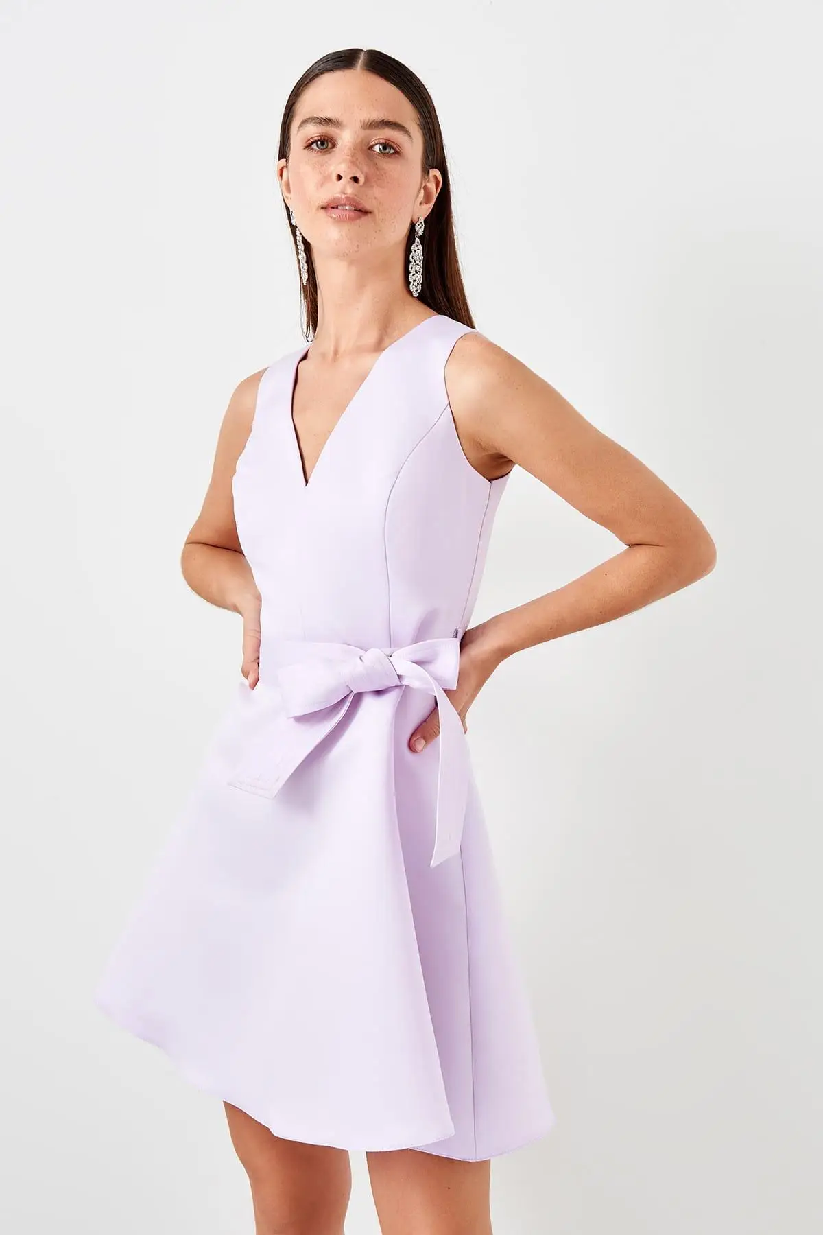 Trendyol Lilac Belt Detail Dress TPRSS19DE0063