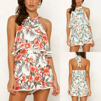 2019 Summer jumpsuit Fashion Women Lace Up Floral Print Halter Bandage Backless Jumpsuit Playsuit Chiffon Casual Playsuits L404A
2019 Summer jumpsuit Fashion Women Lace Up Floral Print Halter Bandage Backless Jumpsuit Playsuit Chiffon Casual Playsuits L404A