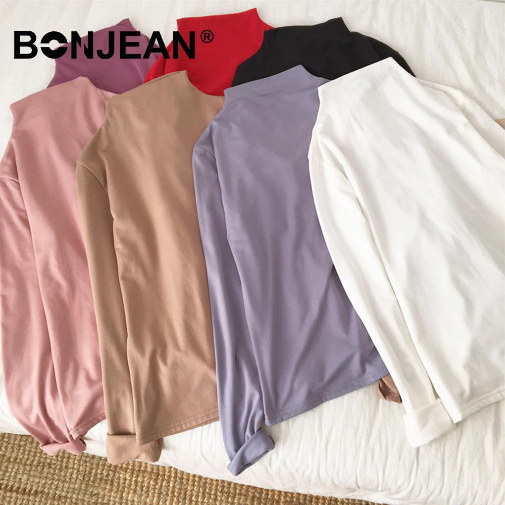 Basic Tshirt Women 2019 Long Sleeve Warm Thick Korean Shirt Harajuku Autumn Winter Tops White Black Pink Tee Shirt Femme Z101
Basic Tshirt Women 2019 Long Sleeve Warm Thick Korean Shirt Harajuku Autumn Winter Tops White Black Pink Tee Shirt Femme Z101