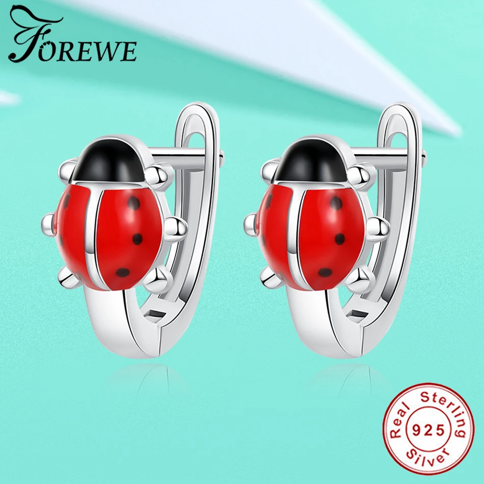 100% 925 Sterling Silver Cute Animal Ladybug Earrings For Women Girls Red Enamel Small Ladybird Stud Earrings Fashion Jewelry
100% 925 Sterling Silver Cute Animal Ladybug Earrings For Women Girls Red Enamel Small Ladybird Stud Earrings Fashion Jewelry