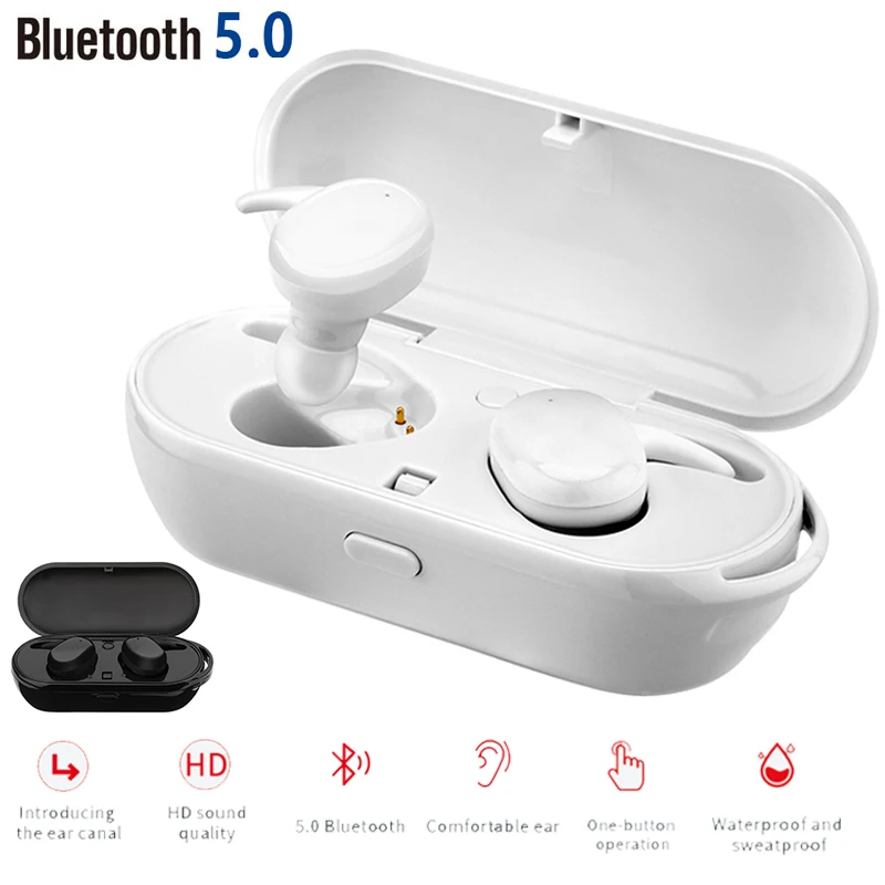 T2C Wireless Bluetooth 5.0 Earphone Mini Earbud Waterproof Stereo Sport Mini In-ear Headsets with Charging box
T2C Wireless Bluetooth 5.0 Earphone Mini Earbud Waterproof Stereo Sport Mini In-ear Headsets with Charging box