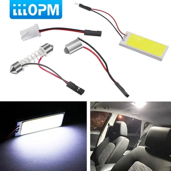 

1x Car Styling 8W w5w c5w COB36 Chip LED Car Interior Light T10 Festoon Dome Adapter 12V Panel light bulbs Auto car light source