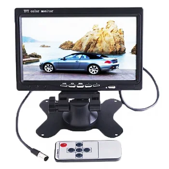 

7" TFT LCD 2 Video Input Color Car Monitor 7 RearView Headrest DVD VCR Monitor for Backup Rearview Camera With IR Remote Control