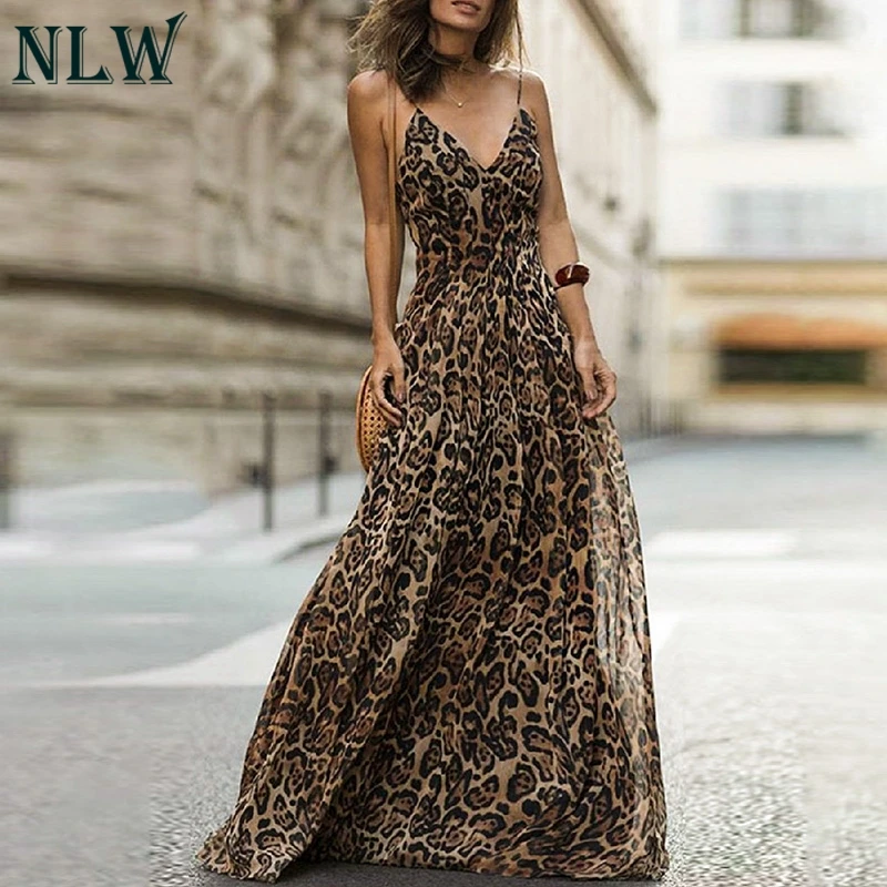 NLW Spagheteei Strap Leopard Print Maxi Dress Women Feminino Long Dress Evening Party Chiffon Dress Vestidos 2019 Autumn winter
NLW Spagheteei Strap Leopard Print Maxi Dress Women Feminino Long Dress Evening Party Chiffon Dress Vestidos 2019 Autumn winter