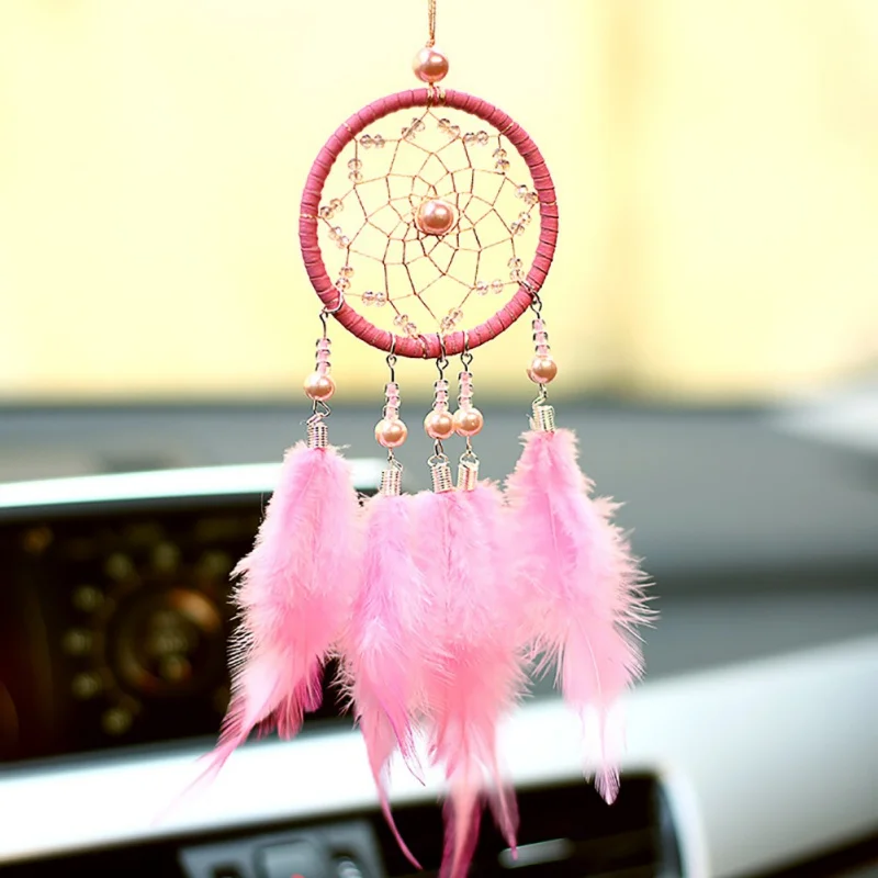pink handmade dreamcatcher wind chimes indian style feather pendant dream catcher car hanging decoration
pink handmade dreamcatcher wind chimes indian style feather pendant dream catcher car hanging decoration