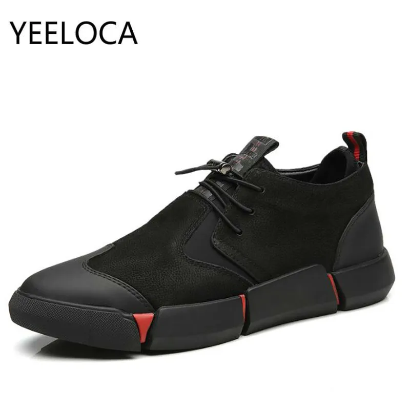 YEELOCA Men Shoes High Quality All Black Men's Leather Casual Shoes Fashion Breathable Sneakers Fashion Flats Increased Shoes
YEELOCA Men Shoes High Quality All Black Men's Leather Casual Shoes Fashion Breathable Sneakers Fashion Flats Increased Shoes
