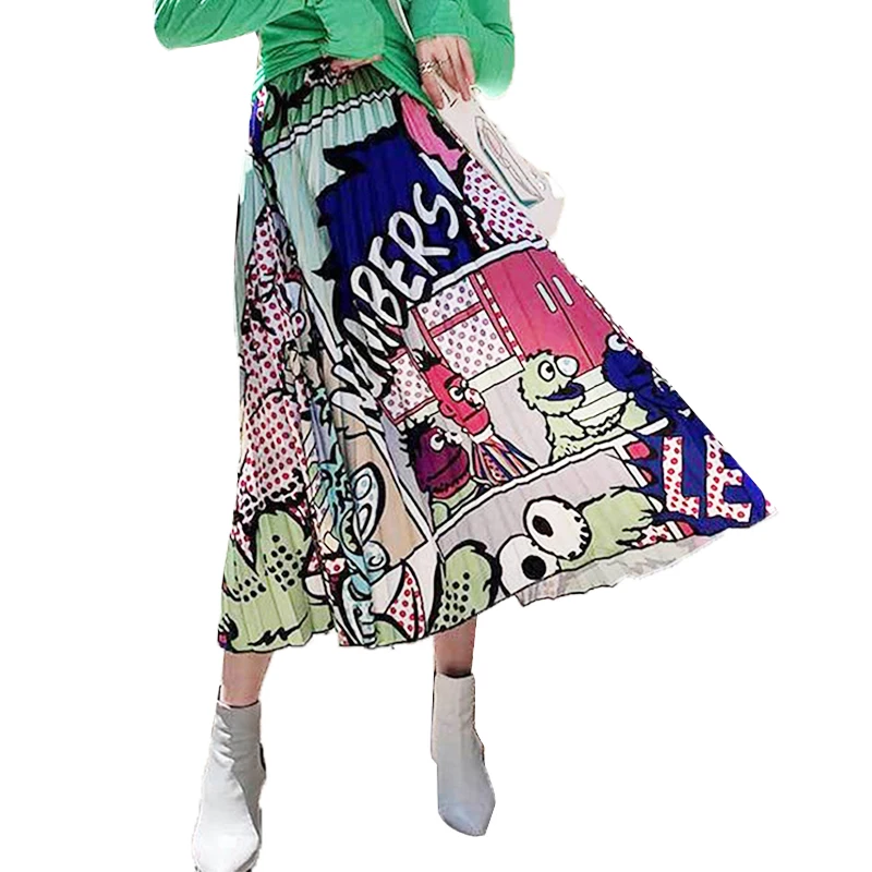Europen Cartoon Pattern Pleated Skirt 2019 Summer High Street Style Long Skirt High Elasticity Tutu Maxi Tulle Skirts Womens
Europen Cartoon Pattern Pleated Skirt 2019 Summer High Street Style Long Skirt High Elasticity Tutu Maxi Tulle Skirts Womens