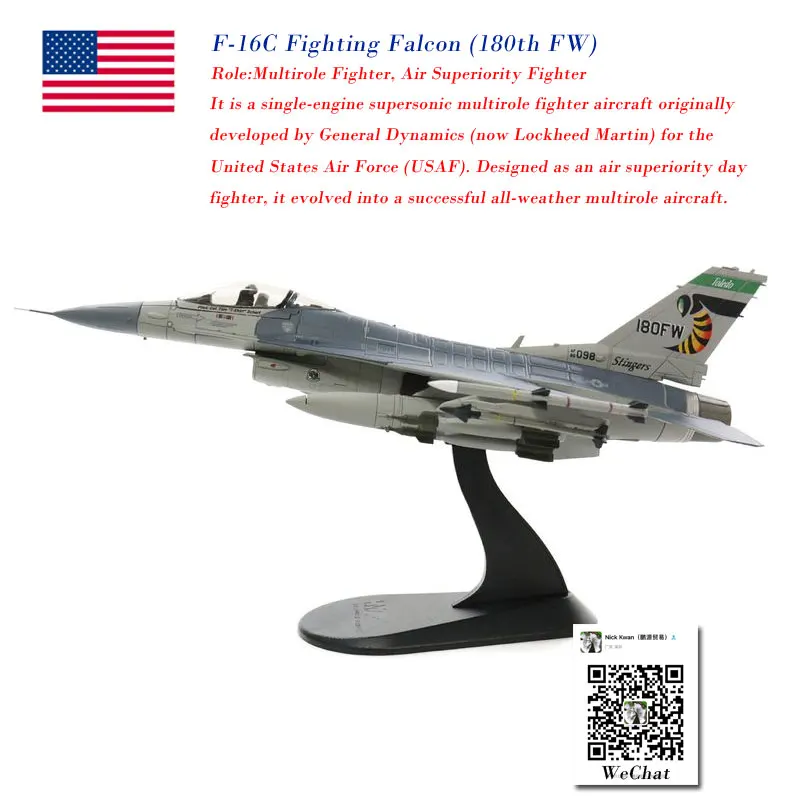 Hobby Master 1/72 Scale Military Model Lockheed F-16C Fighting Falcon "Stingers" 180th FW Diecast Metal Plane Model Toy
Hobby Master 1/72 Scale Military Model Lockheed F-16C Fighting Falcon "Stingers" 180th FW Diecast Metal Plane Model Toy