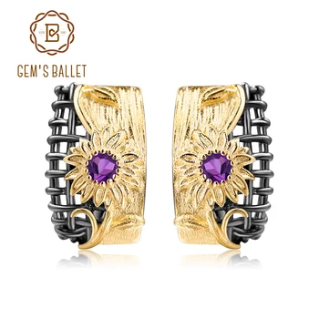 GEM'S BALLET Natural Amethyst Handmade Yellow Flower Clip Earrings For Women 925 Sterling Silver Gemstones Earrings Fine Jewelry
GEM'S BALLET Natural Amethyst Handmade Yellow Flower Clip Earrings For Women 925 Sterling Silver Gemstones Earrings Fine Jewelry