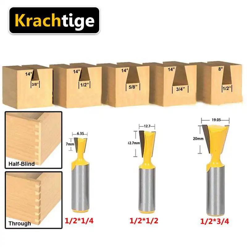 Krachtige 1/2 Straight Shank Dovetail Milling Cutter Trimming Wood Milling Cutter for Woodwork Cutter Power Tools 1/4 1/2 3/4
Krachtige 1/2 Straight Shank Dovetail Milling Cutter Trimming Wood Milling Cutter for Woodwork Cutter Power Tools 1/4 1/2 3/4